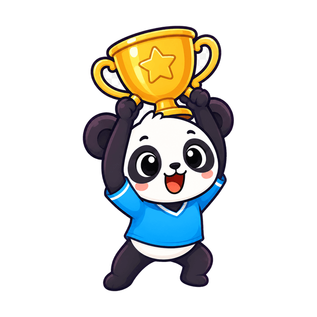 Pandy levantando una copa deportiva